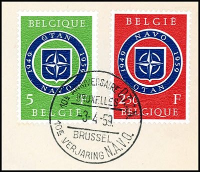 FDC Timbres OTAn de Belgique 1959