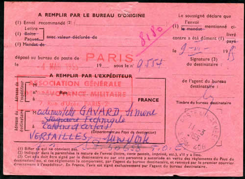 Cachet POSTE AUX ARMEES BPM 406