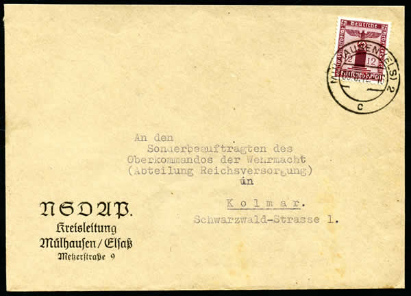 lettre du Parti Nazi de Mulhouse