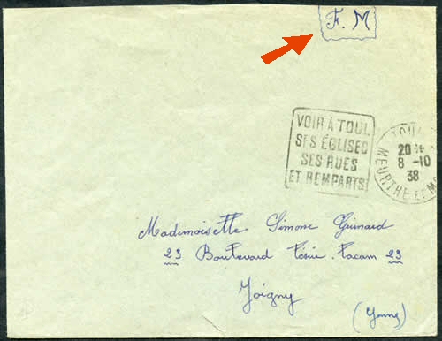 Lettre en FM octobre 1938