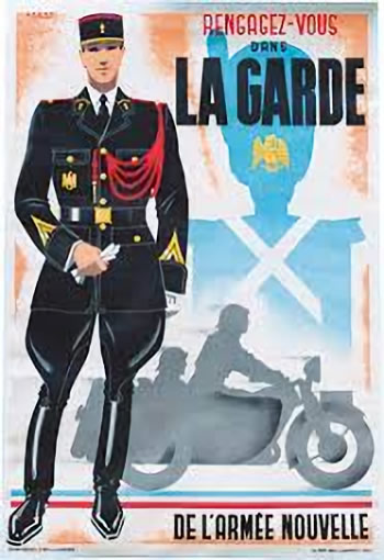 Affiche de propagande pour se reengager dans la Garde