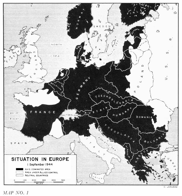 Situation en Europe au 1er septembre 1944