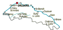 Carte de la partie sud du Loiret