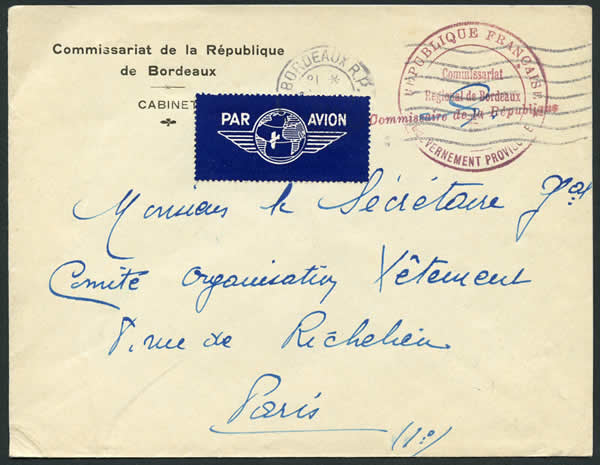 Commissariat de la République Bordeaux 1944