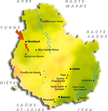 Position géographique de Montbard