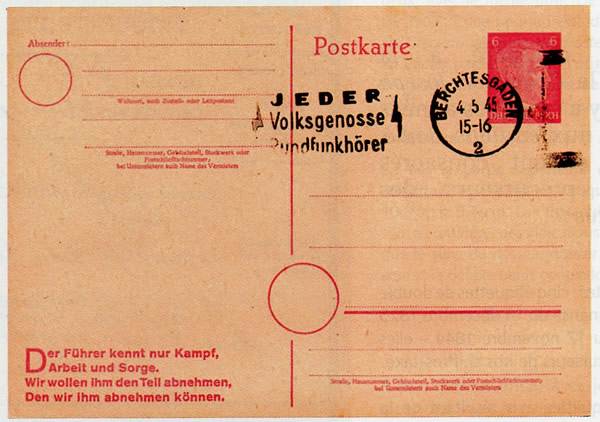 entier postal allemand oblitéré de Berchstesgaden  4 mai 1945