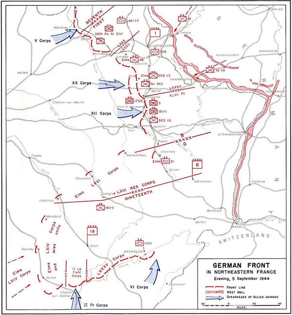 Front au 5 septembre 1944