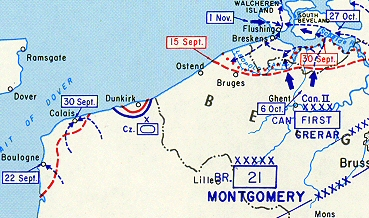 Situation 21ème Groupe d'Armée au 15 septembre 1944