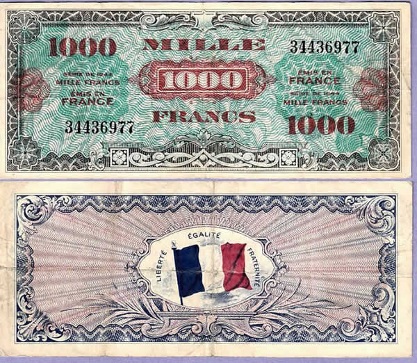 Billet américain de 1000 francs