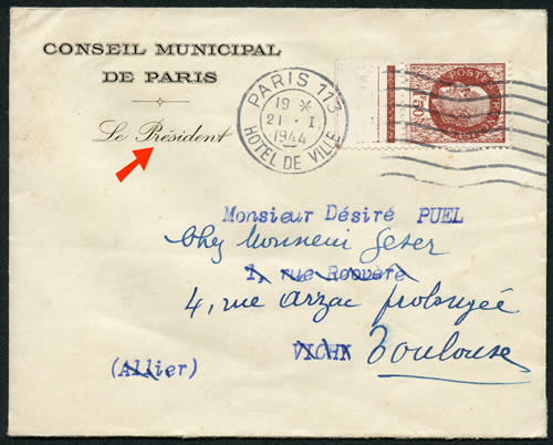 lettre du Président du Conseil Municipal de paris
