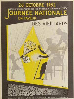 Affiche de la journée Nationale des Vieillards 1952