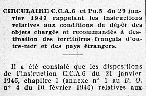 Controle des changes 29 01 1947