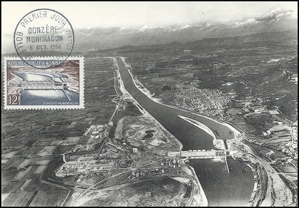 Carte Maximum barrage de Donzère Mondragon