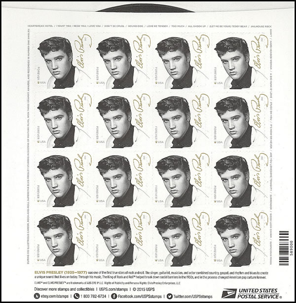 Mini-Sheet timbre Elvis USA