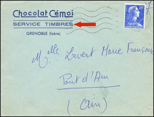 service timbres des chocolats Cémoi