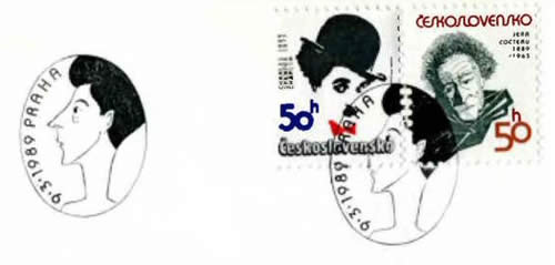 Jean Cocteau timbre de Tchecoslovaquie