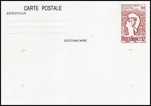 Entier Postal marianne de Cocteau