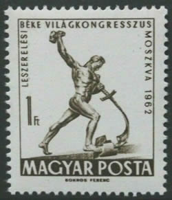 Congrès de la Paix et du désarment de Moscou timbre de Hongrie