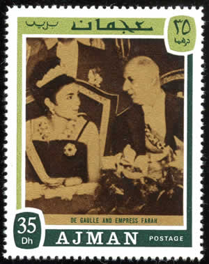 De Gaulle et l'impératrice Farah