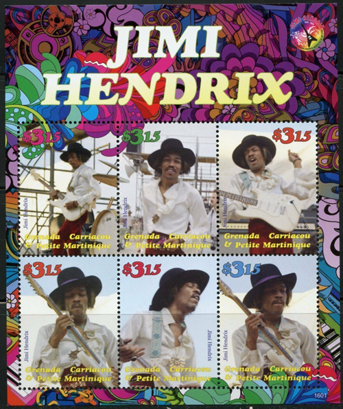 Bloc-feuillet Jimi Hendrix Grenade