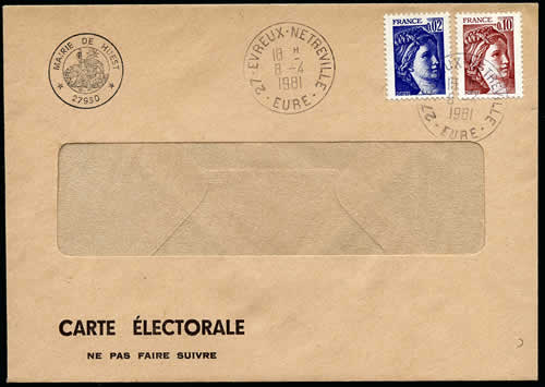 Envoi de carte électorale 1981