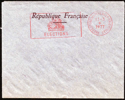 Oblitération mécanique élections municipales 1977