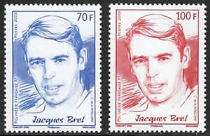 jacques Brel timbres de Polynésie