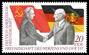 Amitié URSS DDR Brejnev et Honnecker