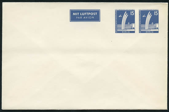 Entier postal enveloppe avec double timbre du Blocus