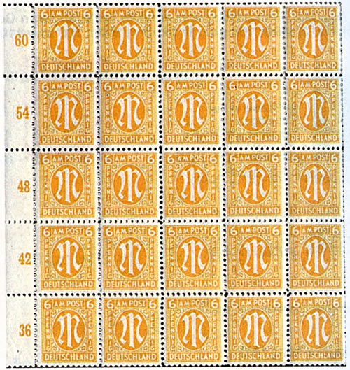 Panneau de 50 timbres du carnet