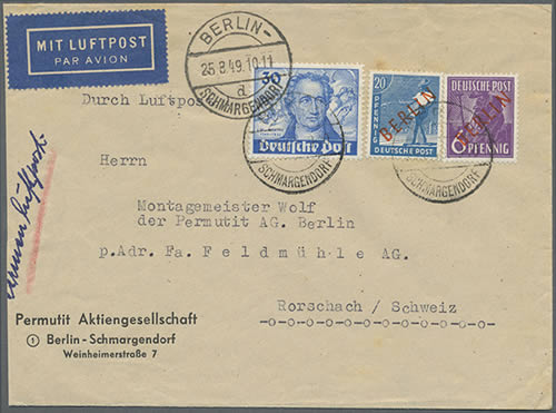 Courrier aérien commercial aoüt 1949