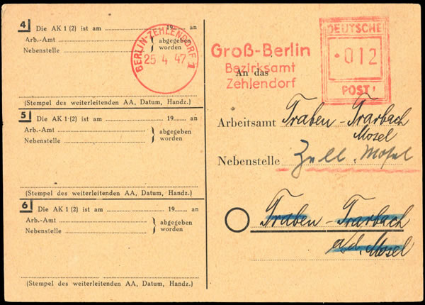 EMA Berlin Francotyp Deutsche Post 1947