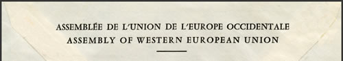 Lettre de l'Assemblée de l'UEO à Paris