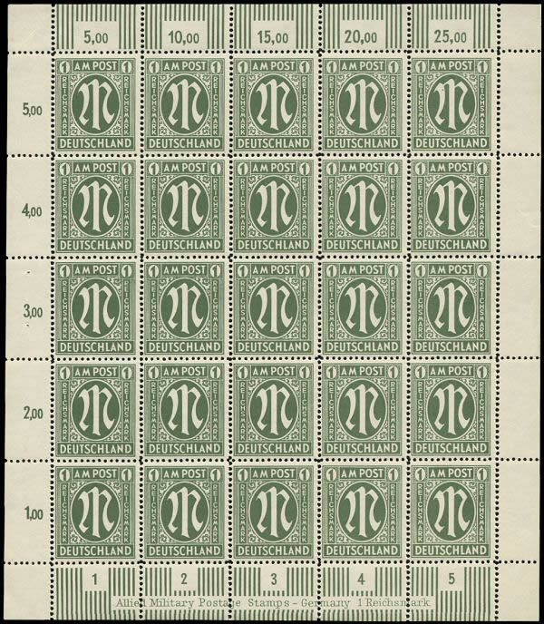 feuillet de timbres de l'AMGOT