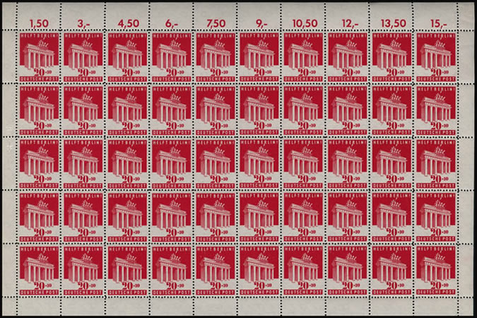 Feuille du timbre rouge Helft Berlin
