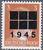 Hitler surcharge locale six carrés et 1945