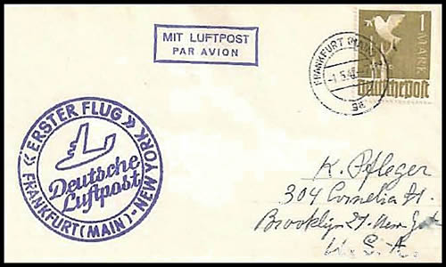 premier courrier aérien pour l'étranger