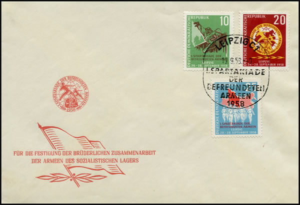 FDC Timbres Spartakiade 1958