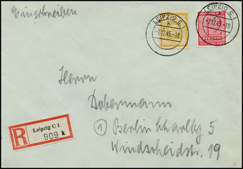 timbres locaux de saxe sur lettre recommandée