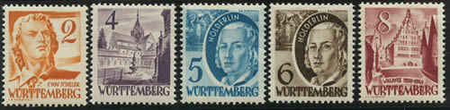 Série du Wurtemberg sans monnaie indiquée