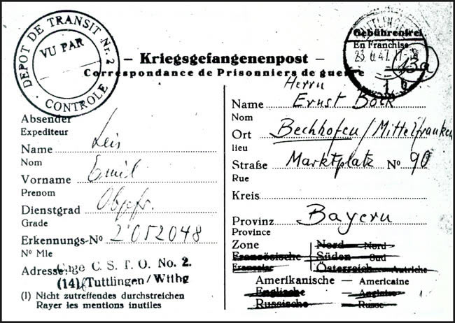 Dépot de transit de prisonniers allemands en Allemagne