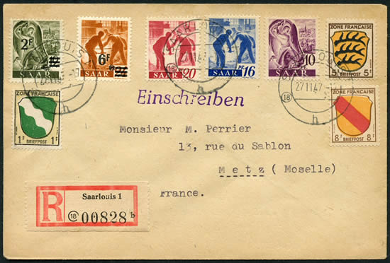 Dernier jour des timbres en Pfennig sur lettre recommandée au tarif