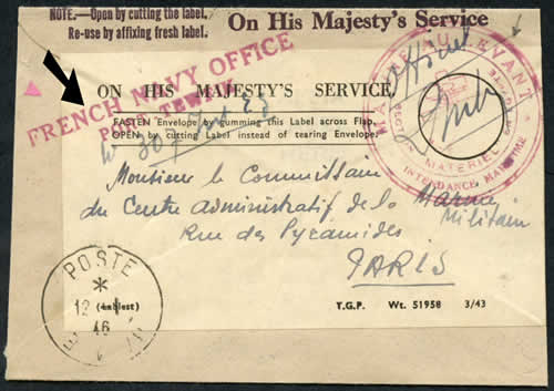 Lettre de Port Tewfiq 1946