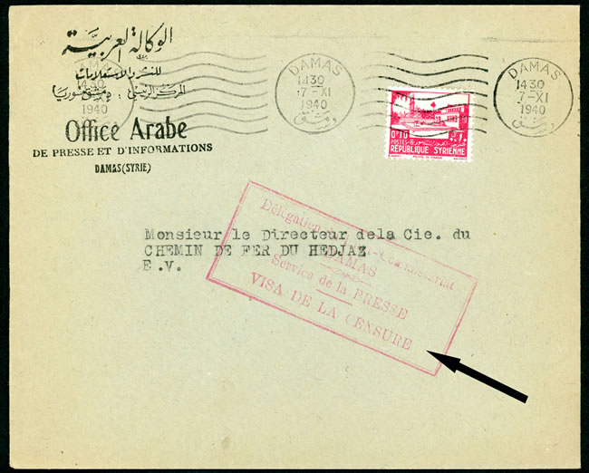 Censure de la presse Damas 1940
