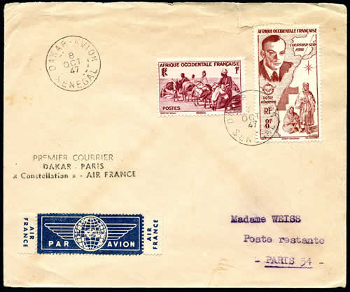 Premier courrier Dakar Paris