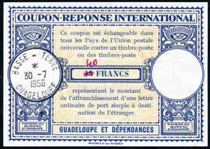 Guadeloupe CRI 40F manuscrit sur 15F