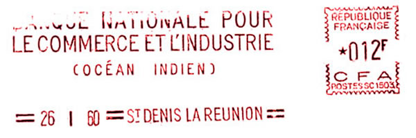 EMA Réunion 1952 dateur linéaire CFA