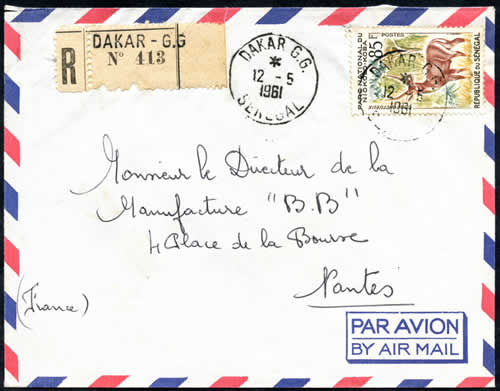 Dakar G.G sur lettre en 1961