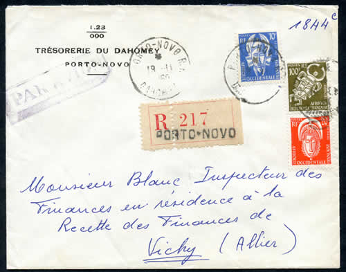 Courrier officiel timbres AOF