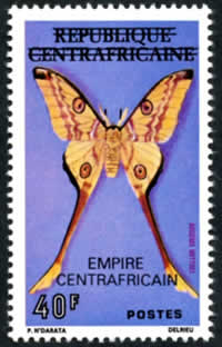 Ppillon surchargé EMPIRE CENTRAFRICAIN
